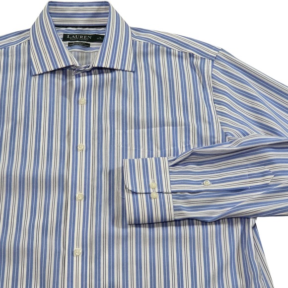 Lauren Ralph Lauren Other - Lauren Ralph Lauren Mens Classic Fit Stretch Non Iron Blue Stripe Dress Shirt 16